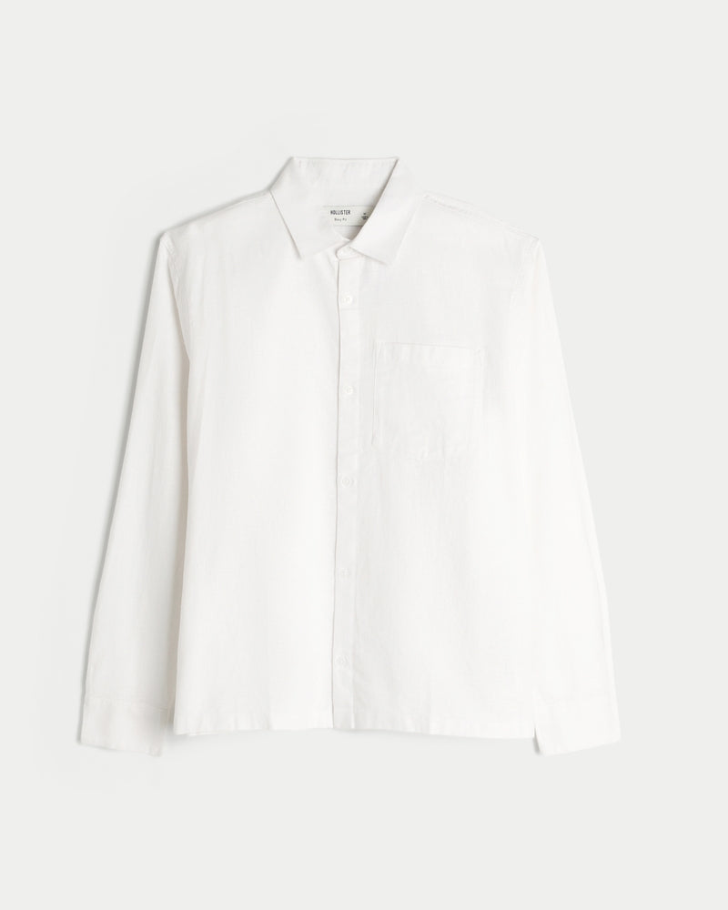 Hollister - Long-Sleeve Linen-Blend Shirt