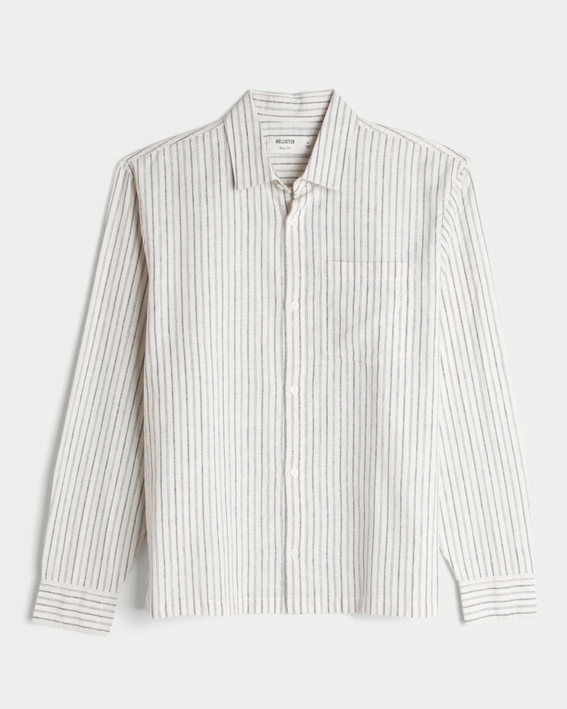 Hollister - Long-Sleeve Linen-Blend Shirt