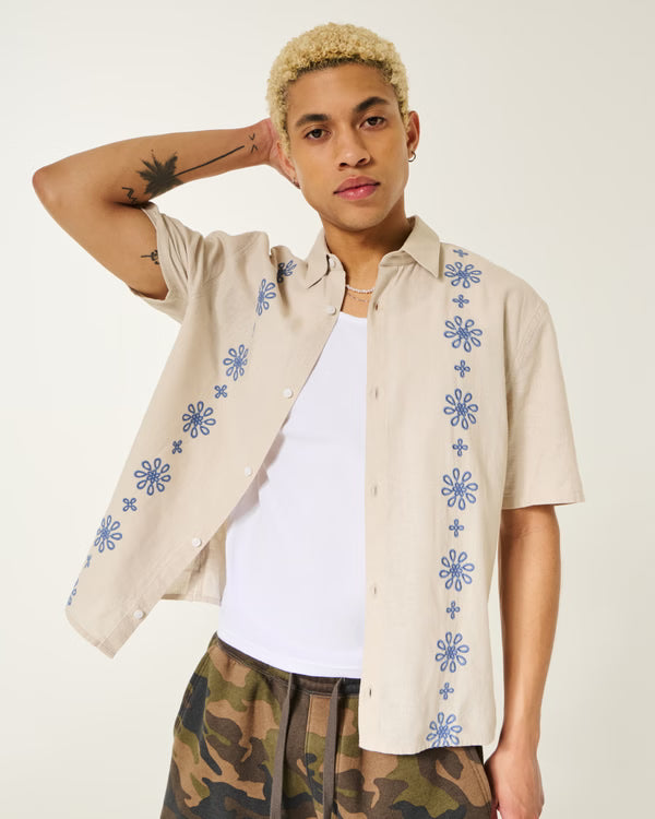 Hollister - Boxy Embroidered Shirt