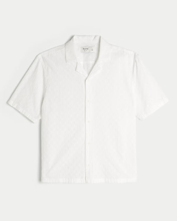 Hollister - Boxy Short-Sleeve Textural Cotton Shirt