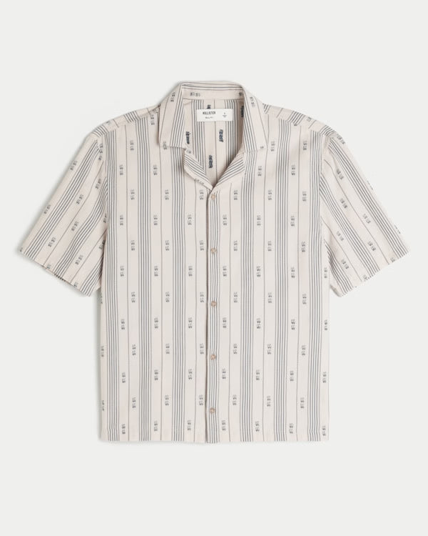 Hollister - Boxy Cotton Textural Stripe Shirt