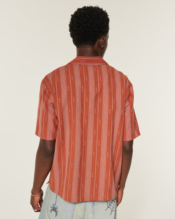 Hollister - Boxy Cotton Textural Stripe Shirt