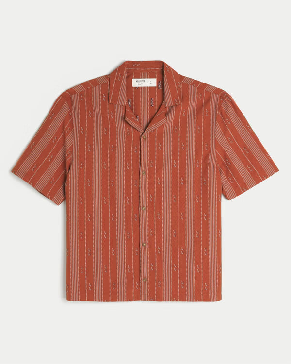 Hollister - Boxy Cotton Textural Stripe Shirt