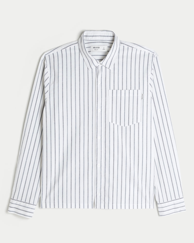 Hollister - Boxy Poplin Button Front Shirt