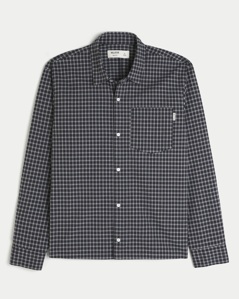 Hollister - Boxy Poplin Button Front Shirt