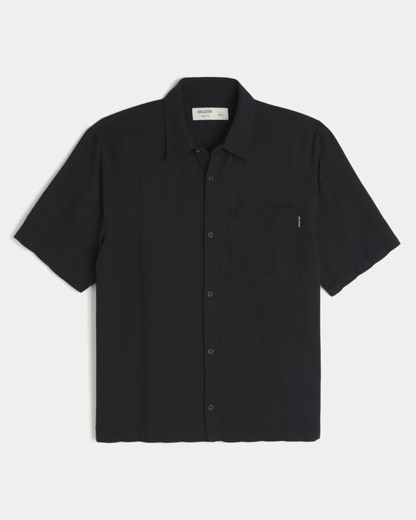 Hollister - Boxy Short-Sleeve Seersucker Shirt