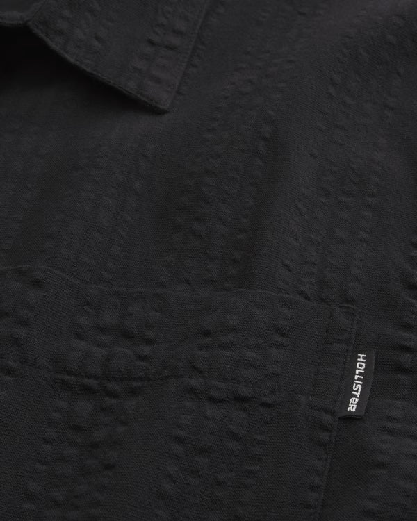 Hollister - Boxy Short-Sleeve Seersucker Shirt