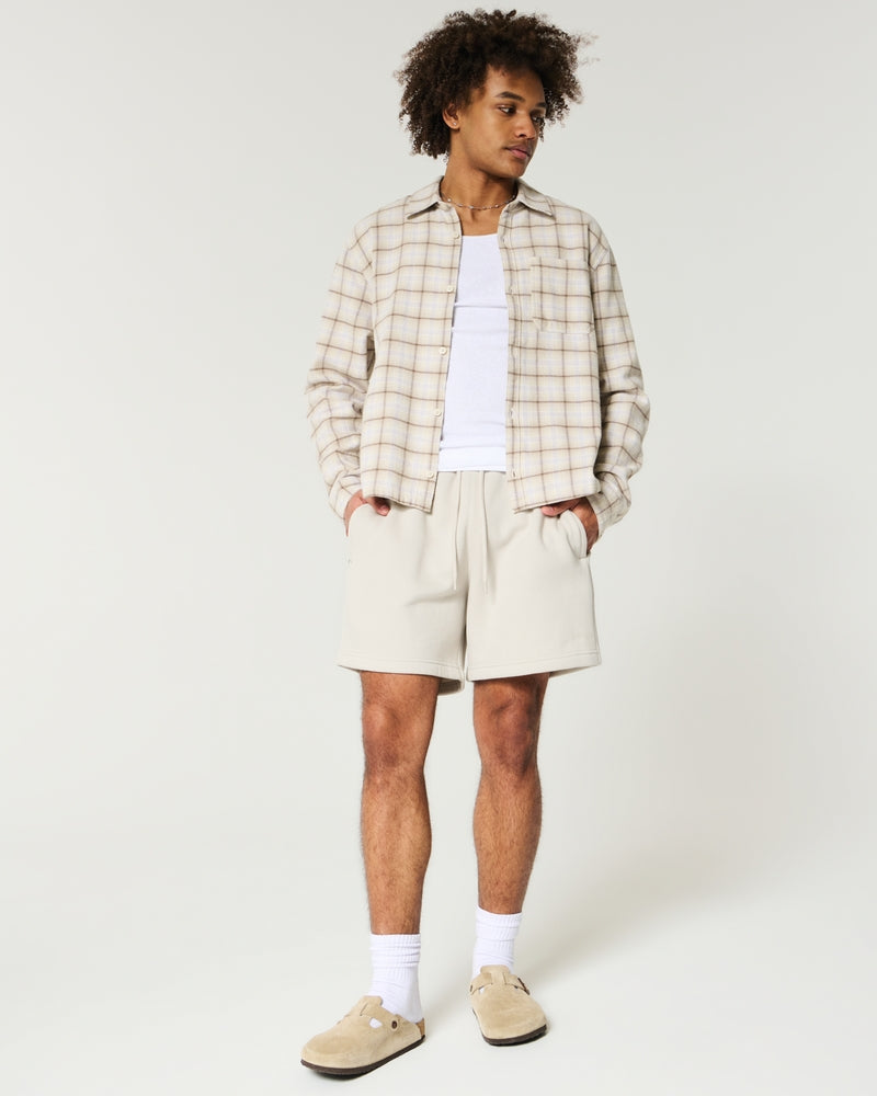Mid-Thigh Camo Loose Fleece Shorts