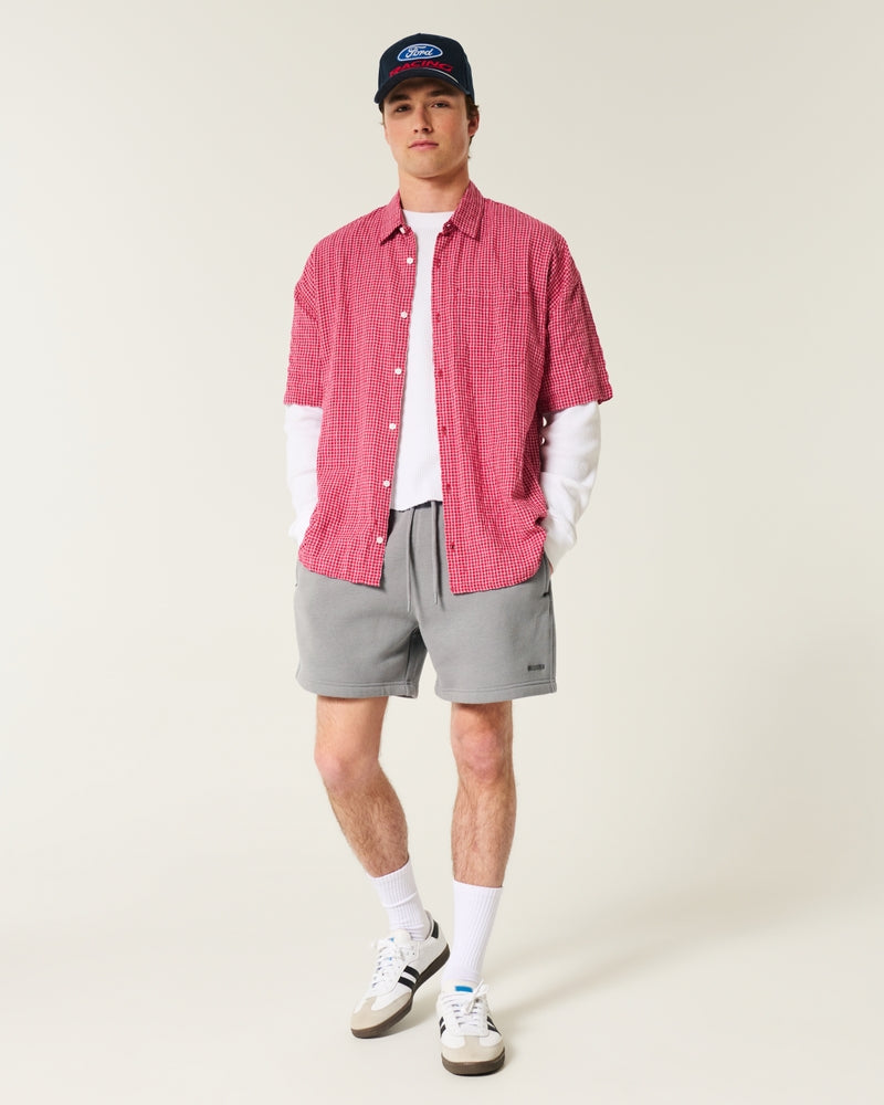Mid-Thigh Camo Loose Fleece Shorts