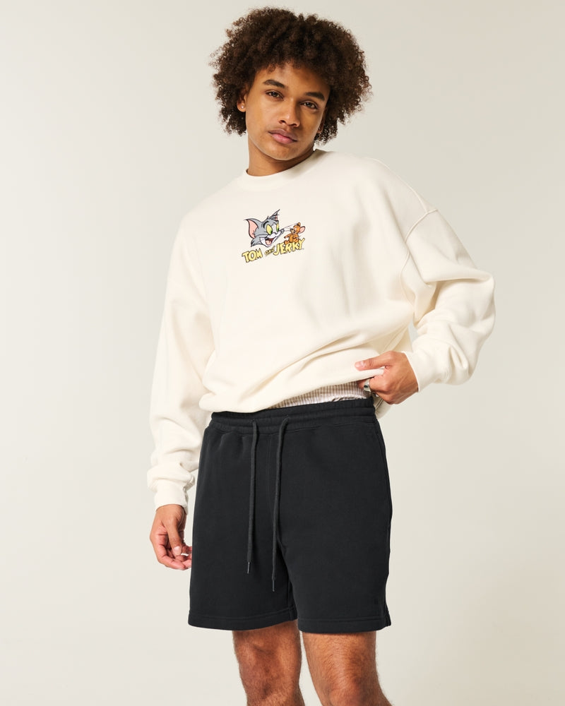 Mid-Thigh  Loose Fleece Shorts