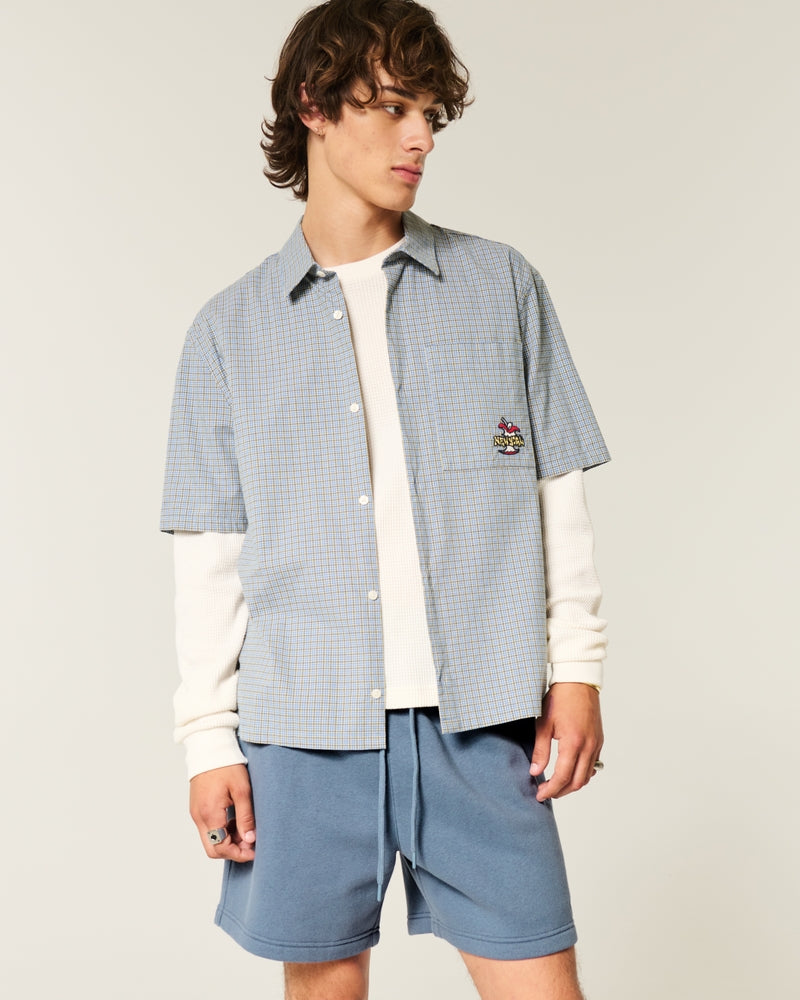 Mid-Thigh  Loose Fleece Shorts
