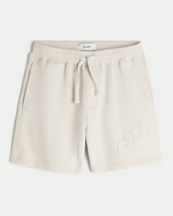 Hollister - Above-the-Knee Logo Graphic Baggy Fleece Shorts
