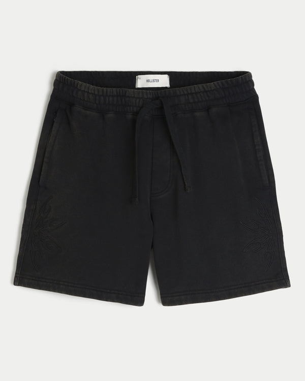Hollister - Above-the-Knee Logo Graphic Baggy Fleece Shorts
