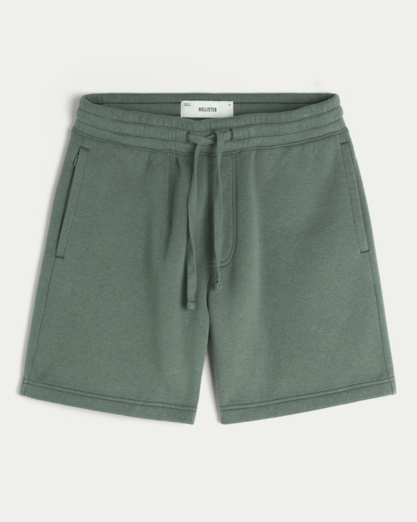 Hollister - Above-the-Knee Logo Graphic Baggy Fleece Shorts