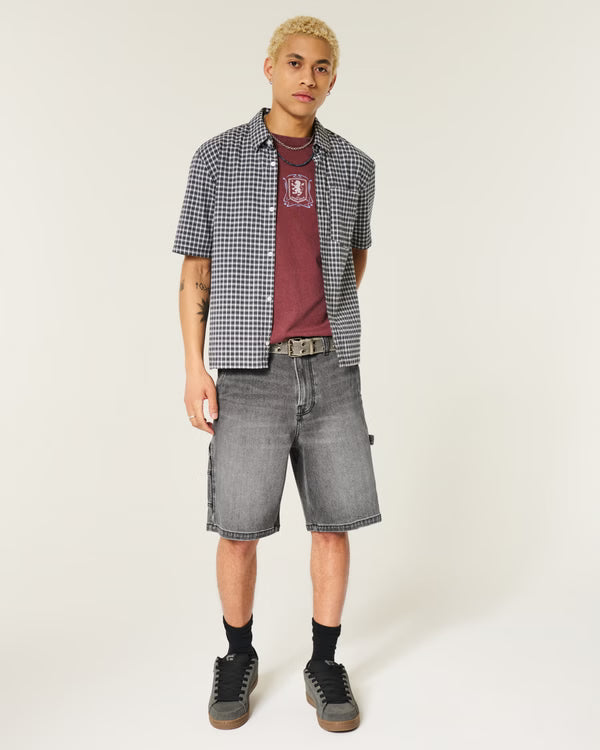 Hollister - Washed Black Painter Jean Shorts