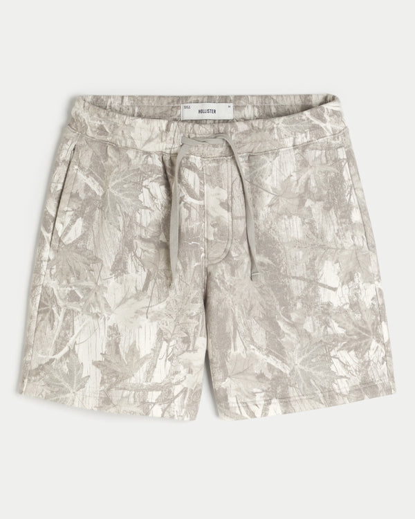 Hollister - Above-the-Knee Logo Graphic Baggy Fleece Shorts