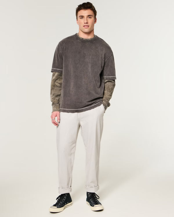 Hollister -Linen-Blend Loose Pull-On Pants