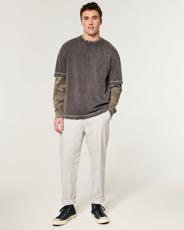 Hollister - Loose Linen-Blend Pull-On Pants