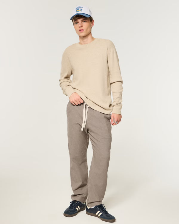 Hollister -Linen-Blend Loose Pull-On Pants