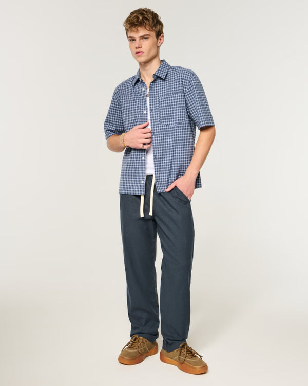 Hollister -Linen-Blend Loose Pull-On Pants