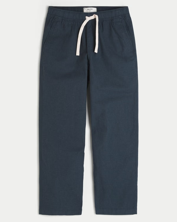 Hollister -Linen-Blend Loose Pull-On Pants