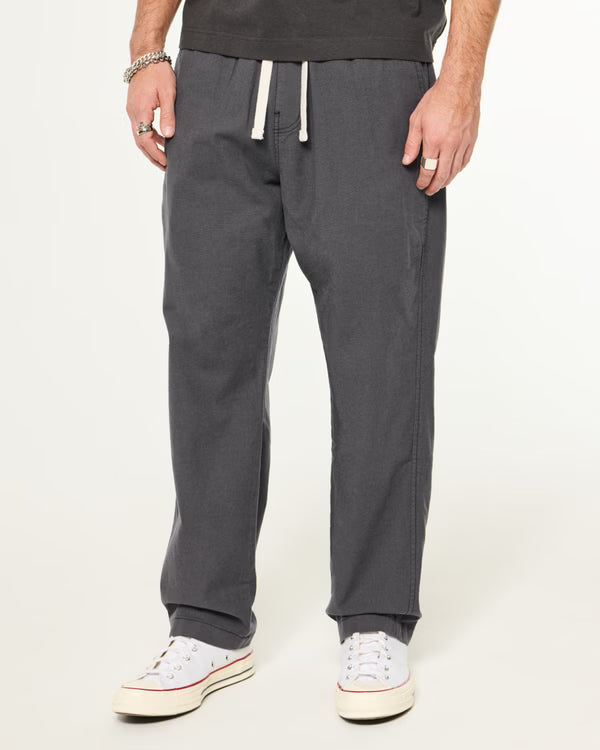 Hollister -Linen-Blend Loose Pull-On Pants
