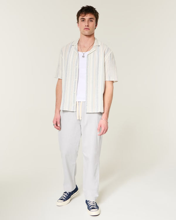 Hollister -Linen-Blend Loose Pull-On Pants