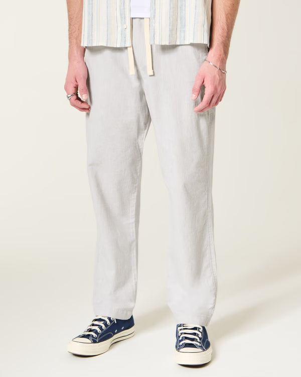 Hollister -Linen-Blend Loose Pull-On Pants