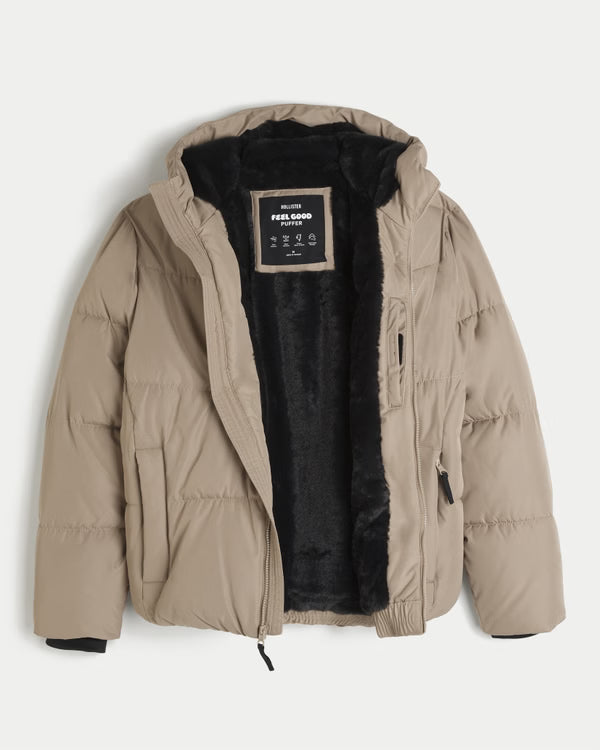 Hollister - Feel Good Faux Fur Puffer Jacket