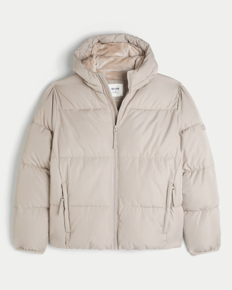 Hollister - Faux Fur-Lined Puffer Jacket IMMEDIATE