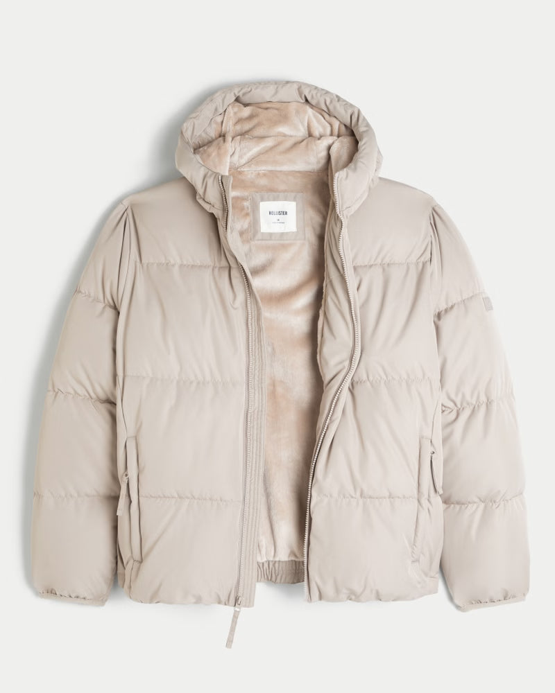 Hollister - Faux Fur-Lined Puffer Jacket IMMEDIATE