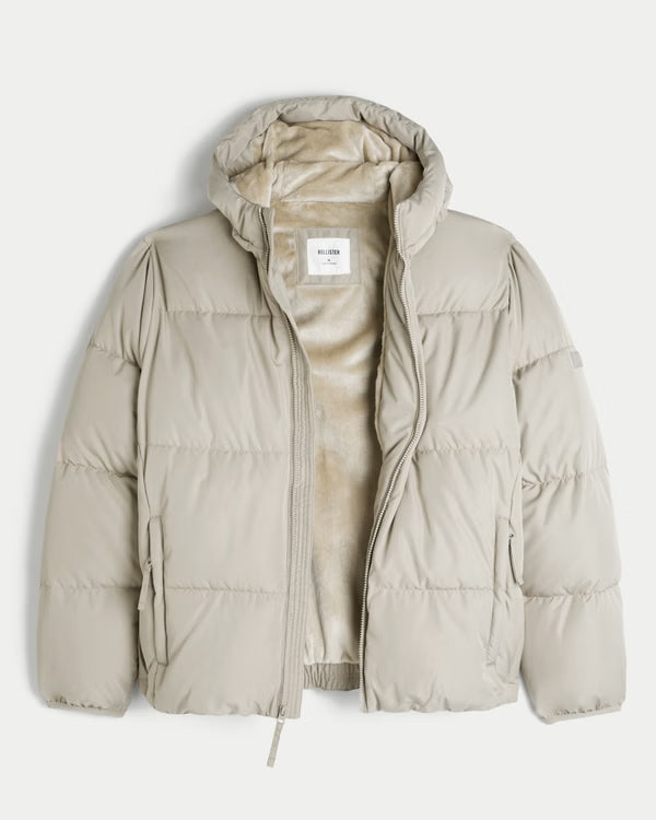 Hollister - Faux Fur Lined Puffer Jacket IMMEDIATE