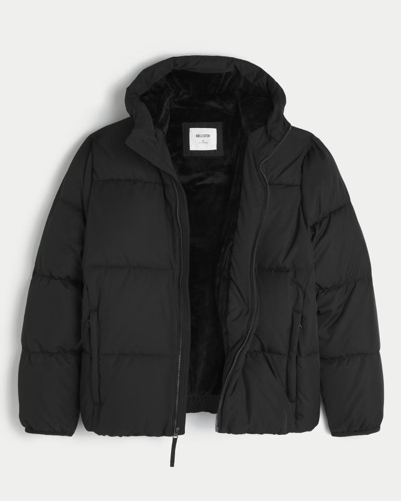 Hollister - Faux Fur-Lined Puffer Jacket