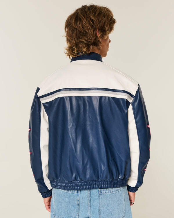 Hollister - Oracle Red Bull Racing Graphic Faux Leather Jacket