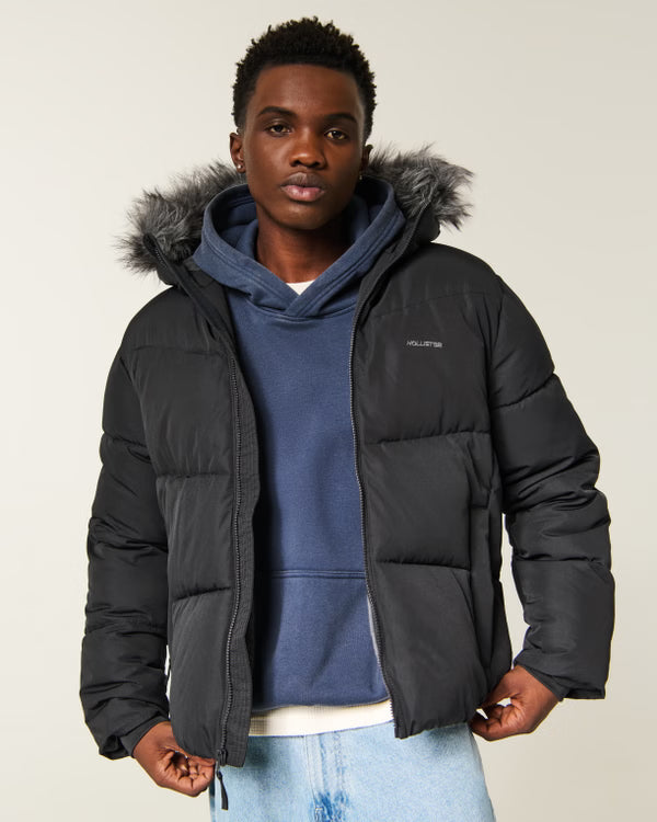 Hollister - Feel Good Faux Fur Puffer Jacket