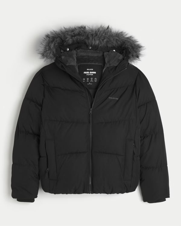 Hollister - Feel Good Faux Fur Puffer Jacket