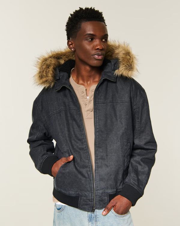 Hollister - Hooded Faux Fur-Lined Jacket