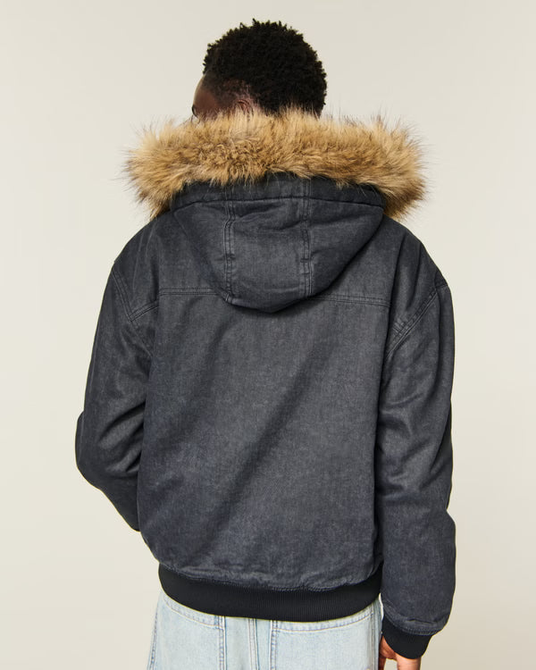 Hollister - Hooded Faux Fur-Lined Jacket