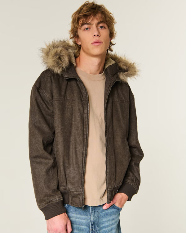 Hollister - Hooded Faux Fur-Lined Jacket