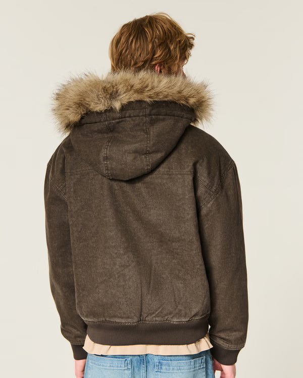 Hollister - Hooded Faux Fur-Lined Jacket