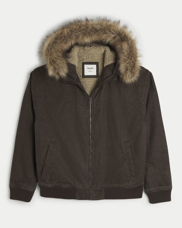 Hollister - Hooded Faux Fur-Lined Jacket