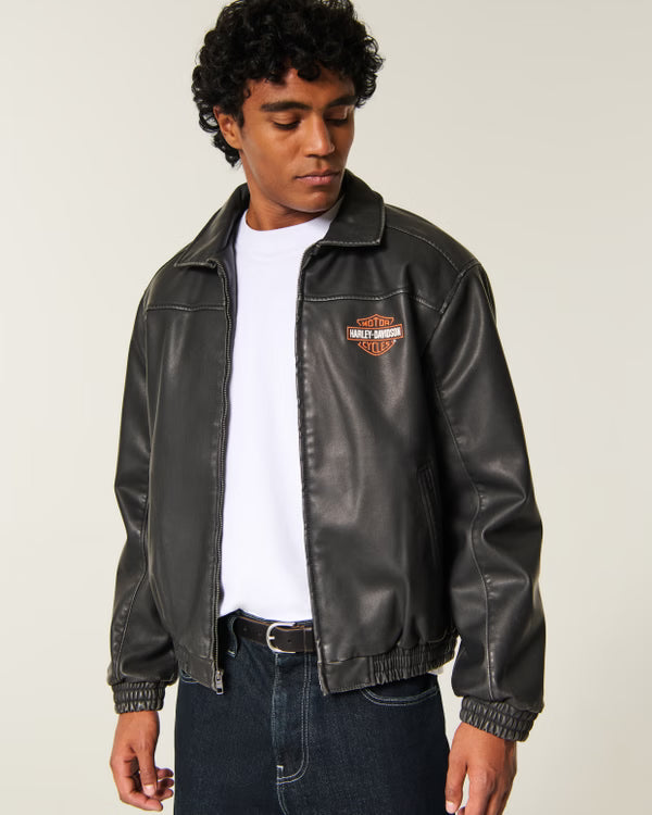 Hollister - Faux Leather Harley-Davidson Graphic Jacket