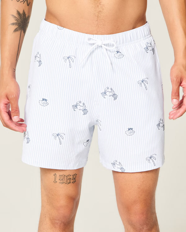 Hollister - Seersucker Vacation Swim Trunks
