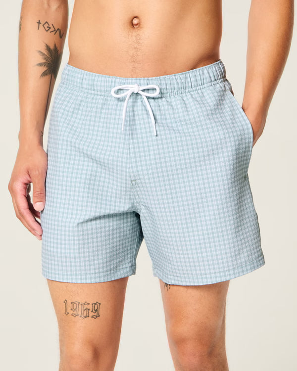 Hollister - Seersucker Vacation Swim Trunks