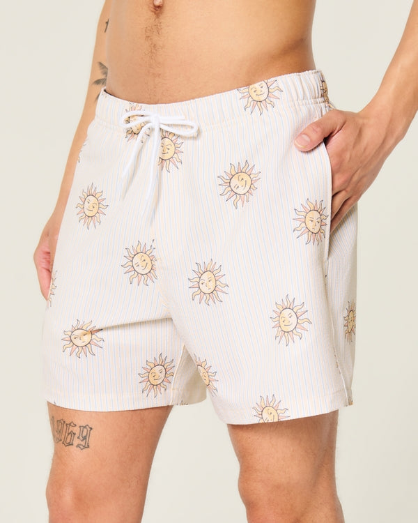 Hollister - Mid-Thigh Seersucker Volley Swim Trunks