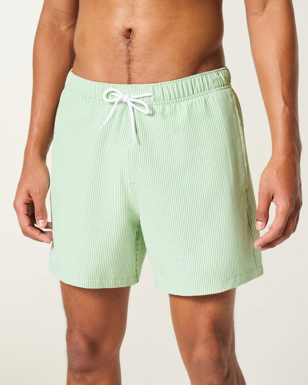 Hollister - Mid-Thigh Seersucker Volley Swim Trunks