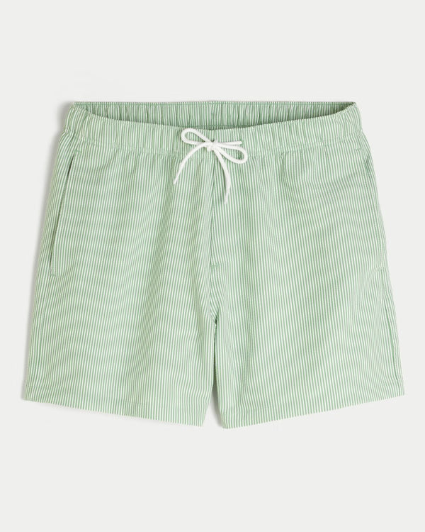Hollister - Mid-Thigh Seersucker Swim Trunks