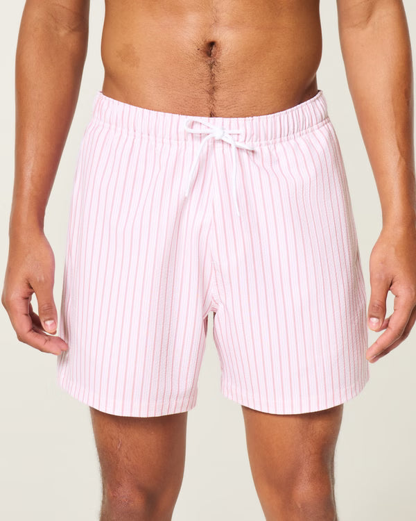 Hollister - Mid-Thigh Seersucker Swim Trunks