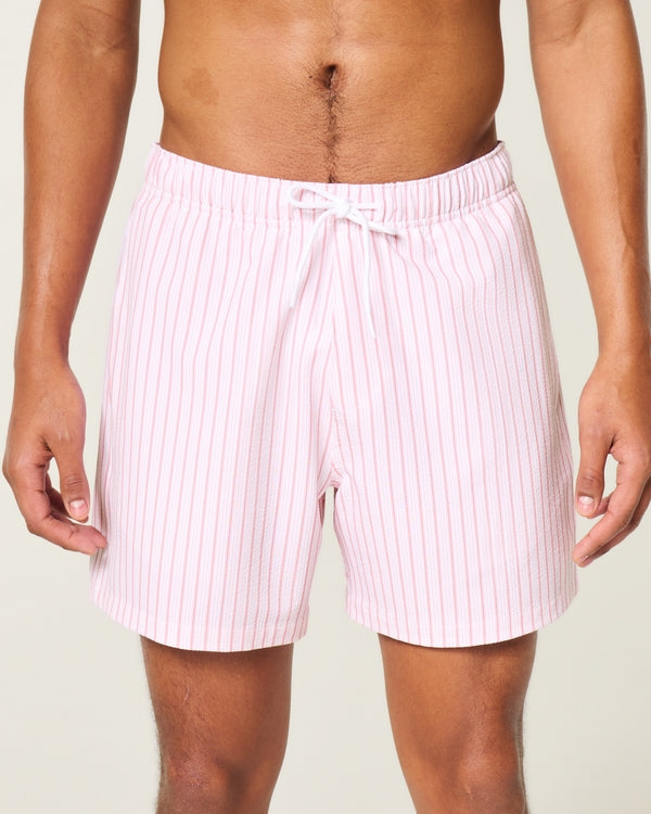 Hollister - Mid-Thigh Seersucker Volley Swim Trunks