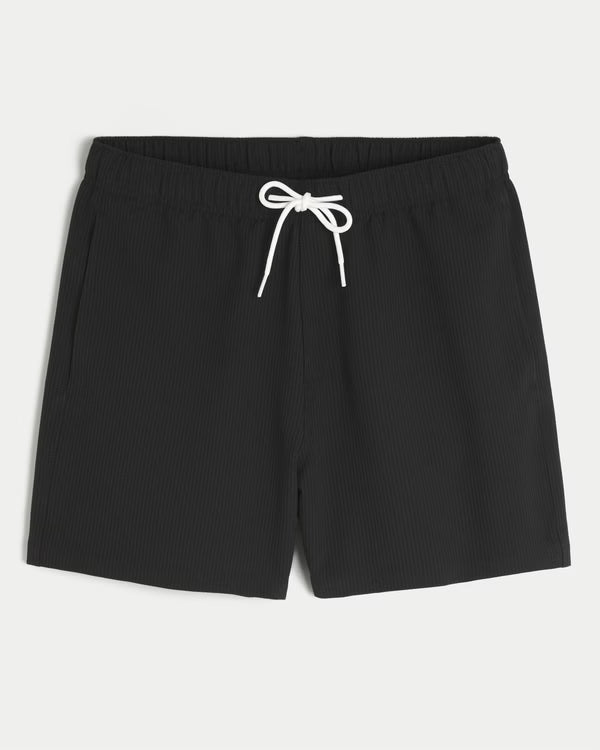 Hollister - Mid-Thigh Seersucker Swim Trunks